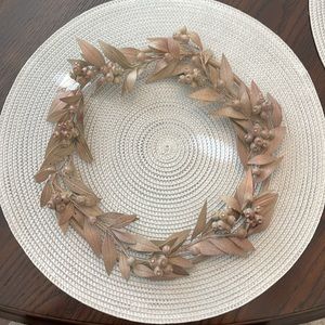 Metal wreath berries and leaves